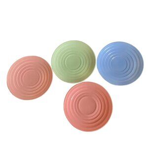 Vintage Hazel Atlas Moderntone Platonite 4 Piece Saucer Set-5.5"-GUC